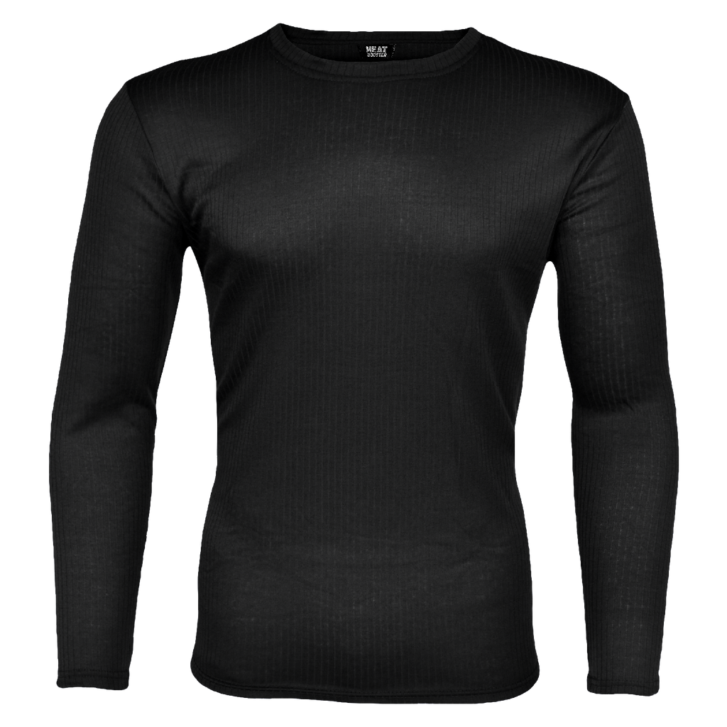 HEAT BOOSTER men's long-sleeve thermal top with soft fleece inside, black