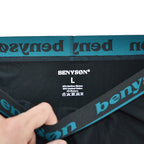 BENYSON men's bamboo viscose boxer shorts, 3 pcs, black with coloured waistband