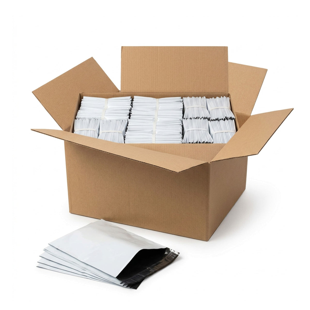 Poly mailing bags, 350 x 460 mm, 50 µm, white, 1000 pcs (10 x 100)