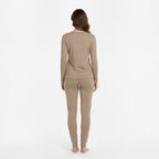 HEAT BOOSTER women's thermal trousers with soft fleece inside, beige