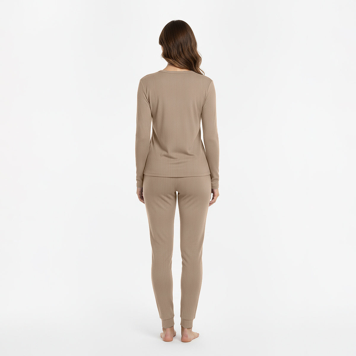 HEAT BOOSTER women's thermal trousers with soft fleece inside, beige