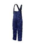 Insulated winter work bib trousers, blue