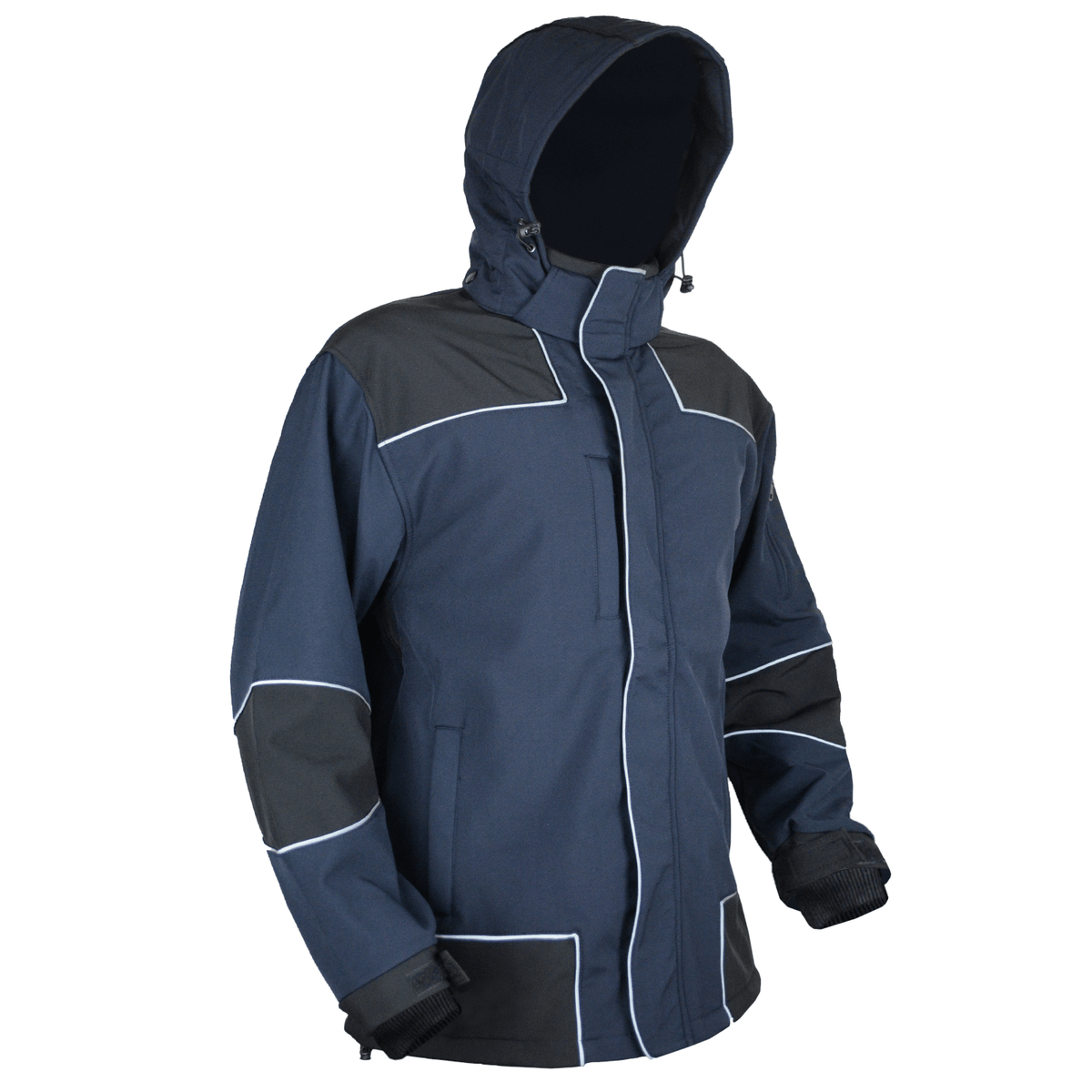 Blue insulated winter softshell jacket