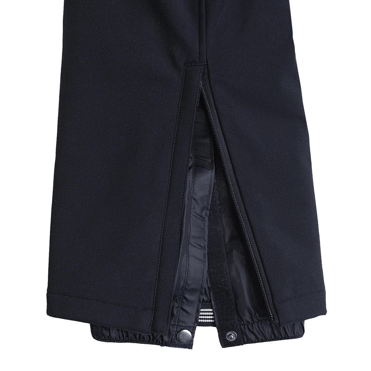 Softshell winter trousers with detachable braces, black