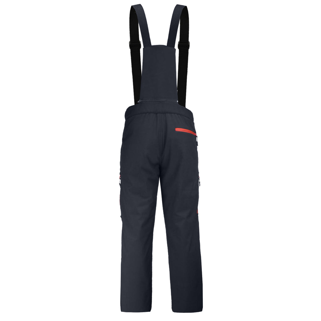 Softshell winter trousers with detachable braces, black