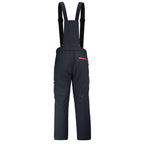 Softshell winter trousers with detachable braces, black