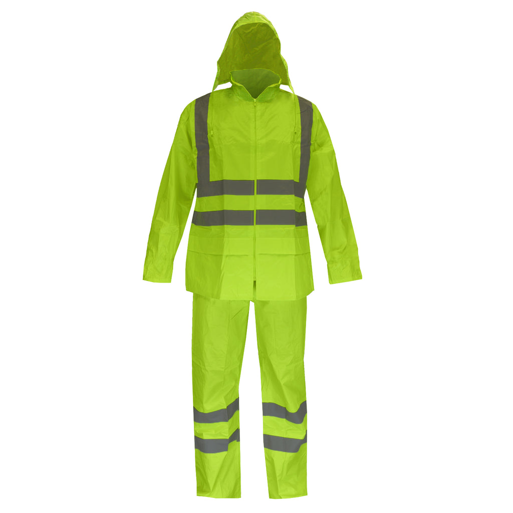 High-visibility rain suit