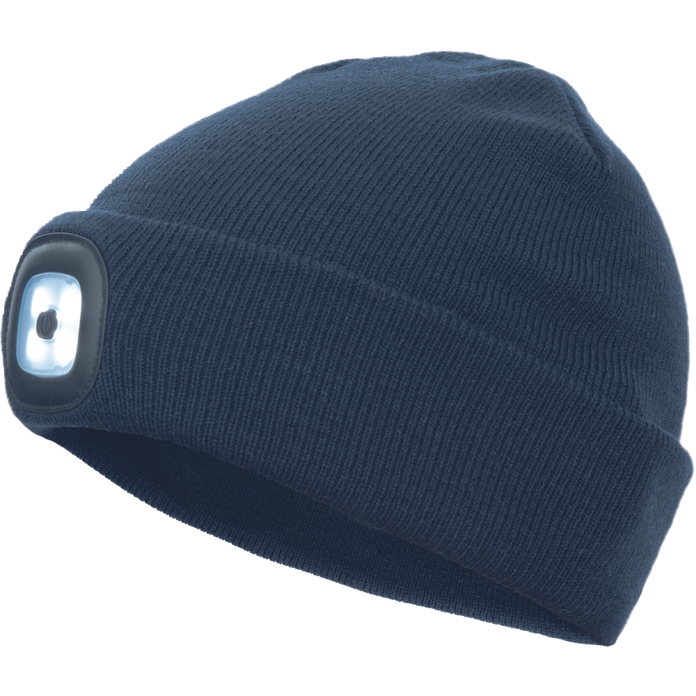 Winter hat with LED light, navy