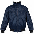 PILOT work jacket with detachable fur lining, black/blue