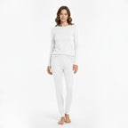 HEAT BOOSTER women's thermal trousers with soft fleece inside, white