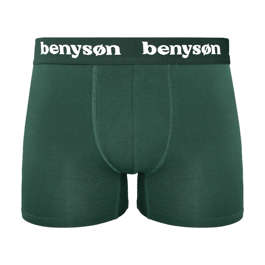 BENYSON men's bamboo viscose boxer shorts, 3 pcs, green, black, blue