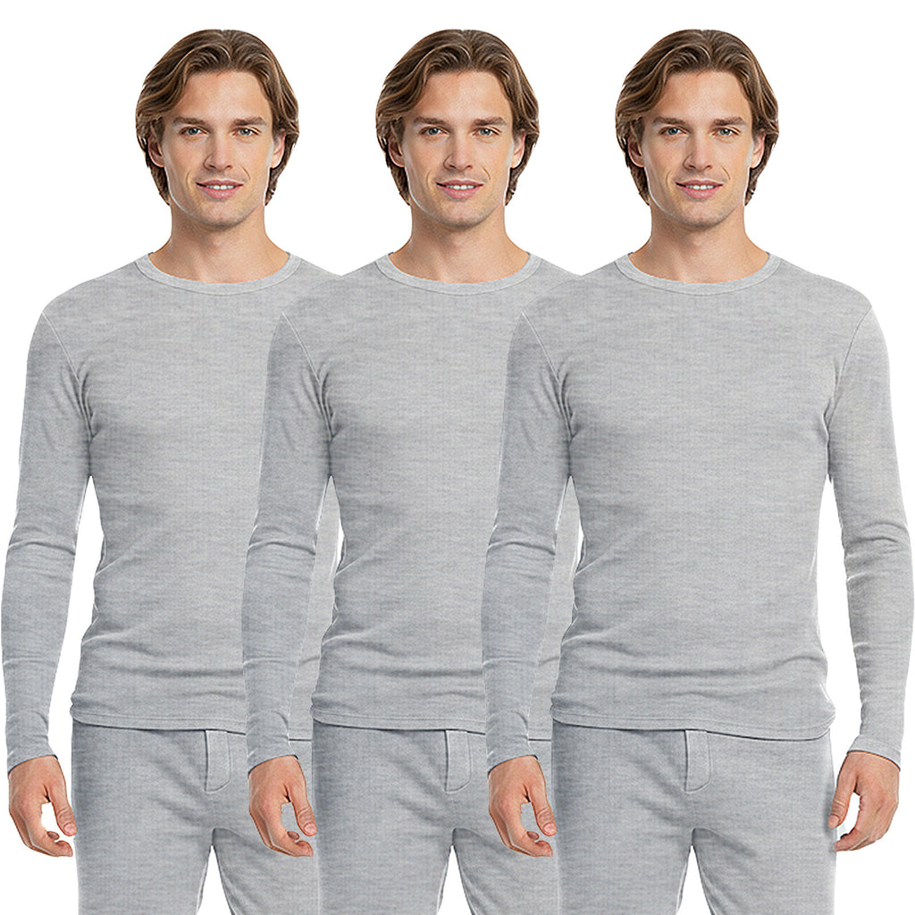 HEAT BOOSTER men's long-sleeve thermal top with soft fleece inside, grey