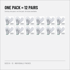PU coated work gloves, white, 12 pairs, individually packed