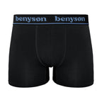 BENYSON men's bamboo viscose boxer shorts, 3 pcs, black with coloured waistband