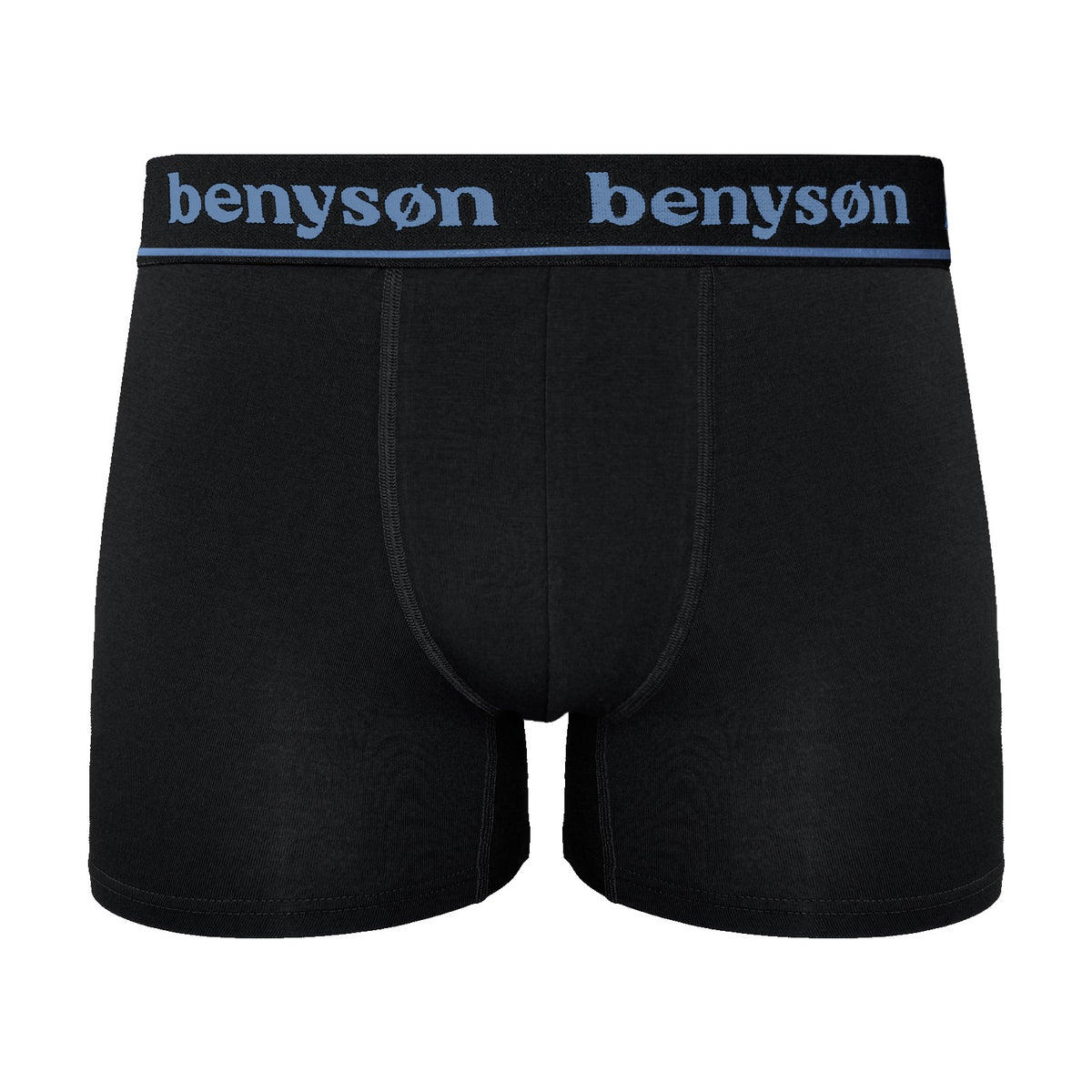 BENYSON men's bamboo viscose boxer shorts, 3 pcs, black with coloured waistband