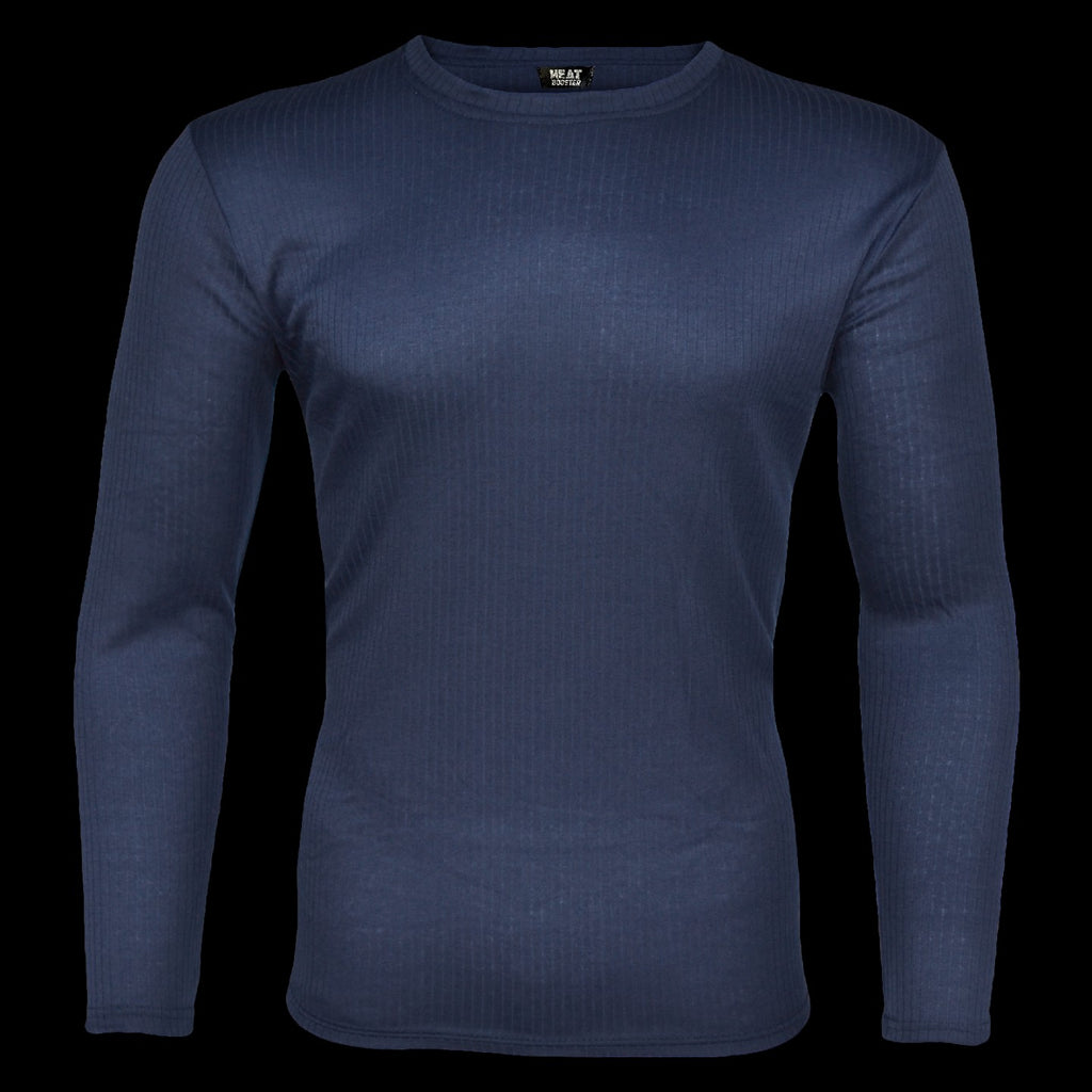 HEAT BOOSTER men's long-sleeve thermal top with soft fleece inside, navy