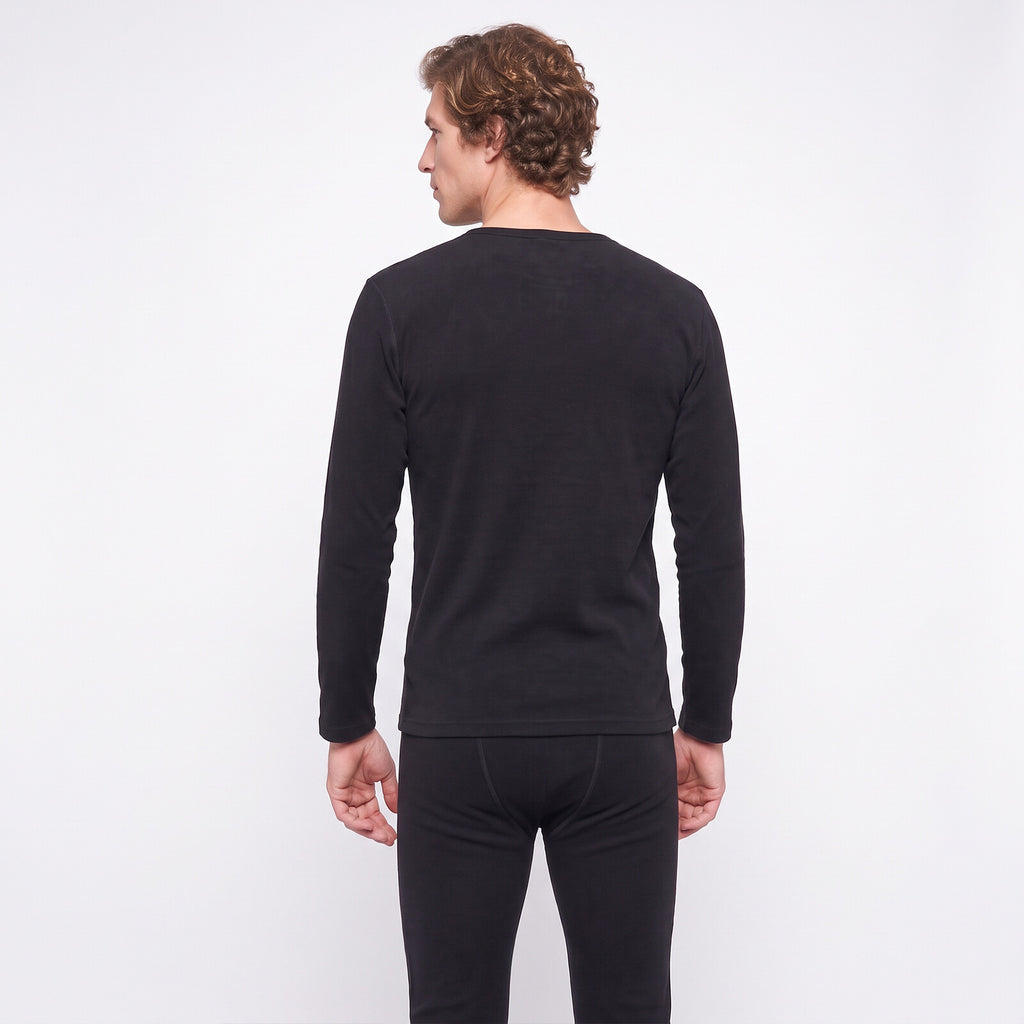 GAUBERT 150 men's merino wool thermal underwear set, black