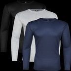 HEAT BOOSTER men's long-sleeve thermal top with soft fleece inside, navy