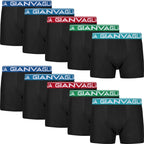 GIANVAGLIA Basic 026 men's cotton boxer briefs with coloured waistbands, 10 pcs