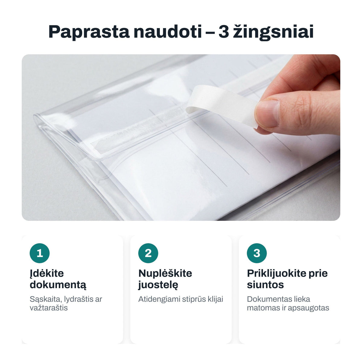 Riven Supply self-adhesive document pouches C6, 175 x 110 mm, clear, 500 pcs