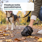 RIVEN24 dog poop bags, black, 1000 pcs (50 rolls × 20), 30 × 22 cm