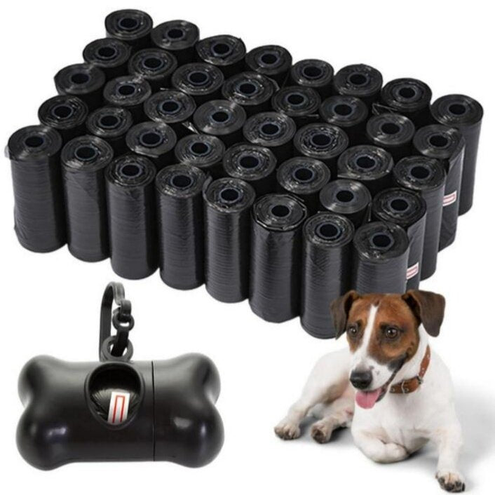 Verk dog poop bags, 1000 pcs (50 rolls of 20) with dispenser, black, 30 x 22 cm