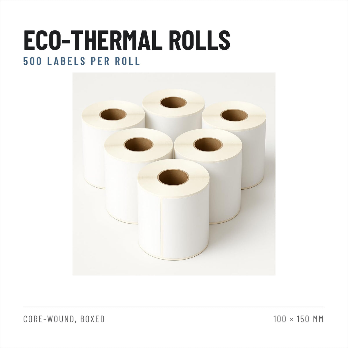 Riven Supply thermal labels 100x150 mm, 24 rolls of 500 (12,000 labels)