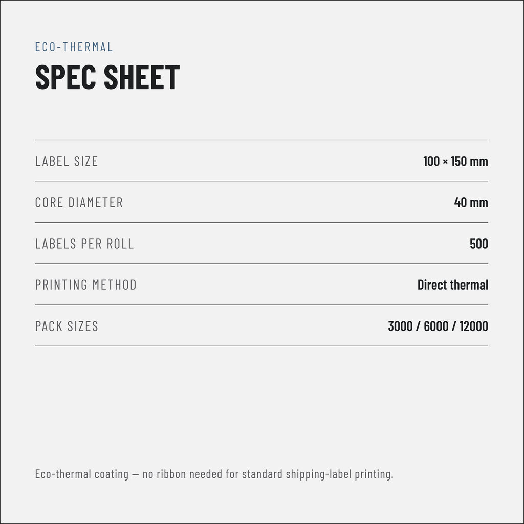 Riven Supply thermal labels 100x150 mm, 24 rolls of 500 (12,000 labels)