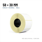 Thermal labels 58x30 mm, 10 rolls of 1000