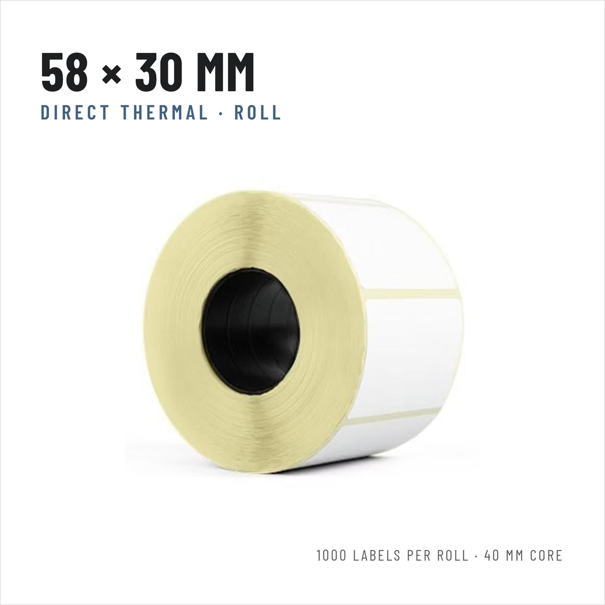 Thermal labels 58x30 mm, 10 rolls of 1000
