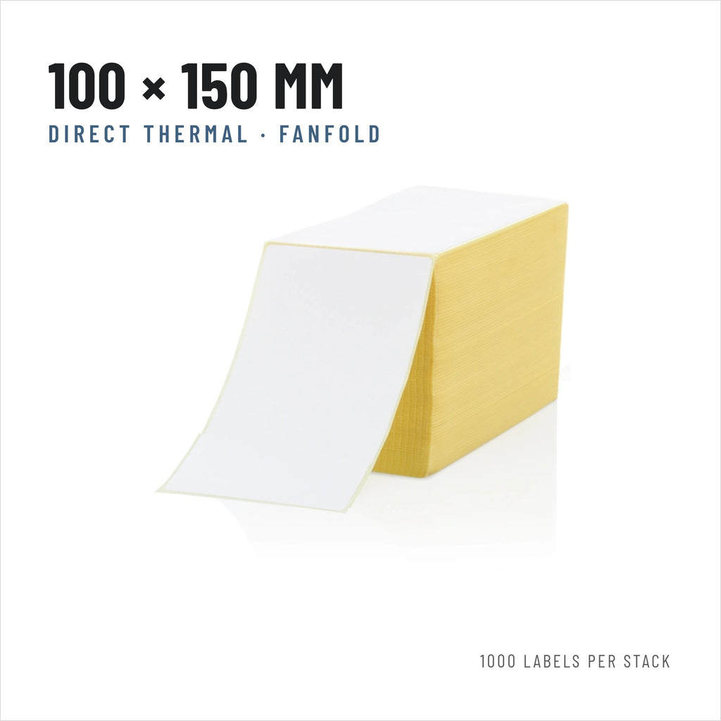 Thermal labels 100x150 mm, fanfold, 1000 labels