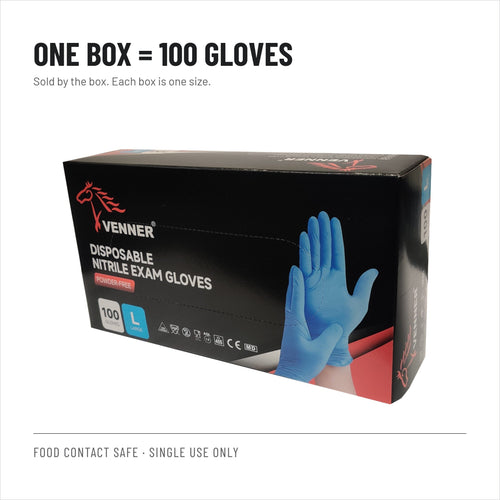 Disposable protective gloves, blue, powder-free, 4.5 g, box of 100, size S